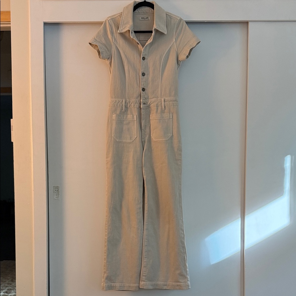 NWOT ROLLA’S Sailor Wide Leg Cream Off White Jumpsuit - AUS size 10 (medium)
